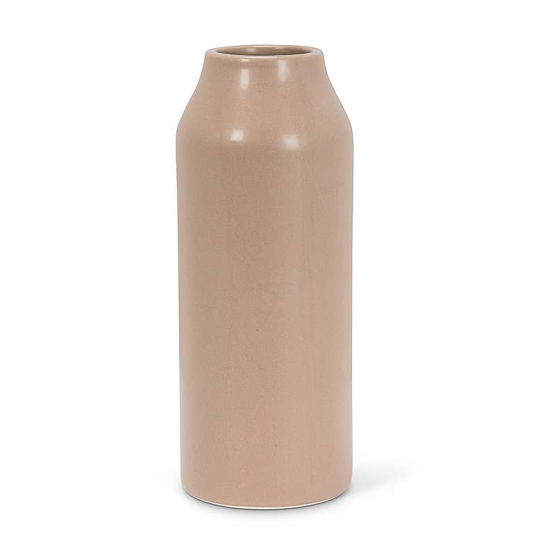 Lg Matte Vase-Taupe-9"H-759