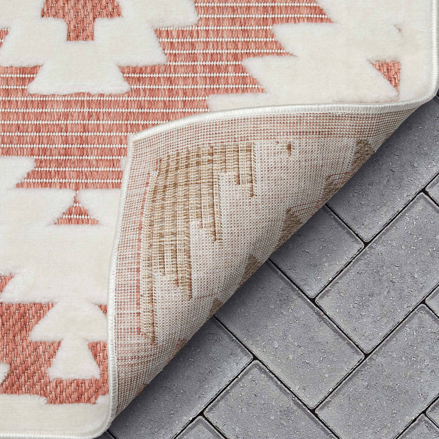 Keiko Tribal Moroccan Indoor/Outdoor Terracotta High-Low Rug