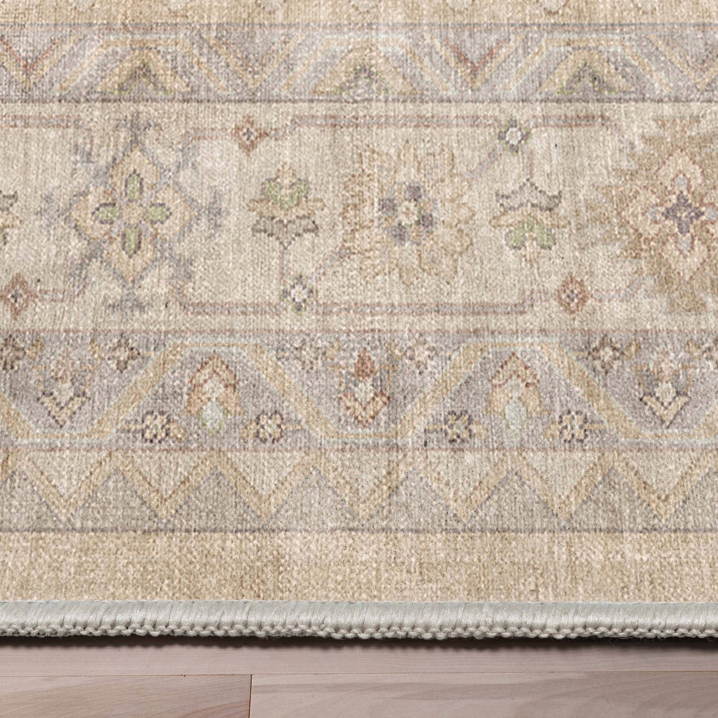 Nicosia Vintage Tribal Medallion Beige Flat-Weave Rug