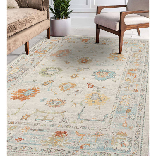 Bohemian Seaford Bordered Area Rug