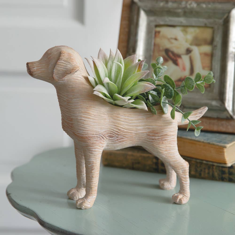 Resin Puppy Dog Planter