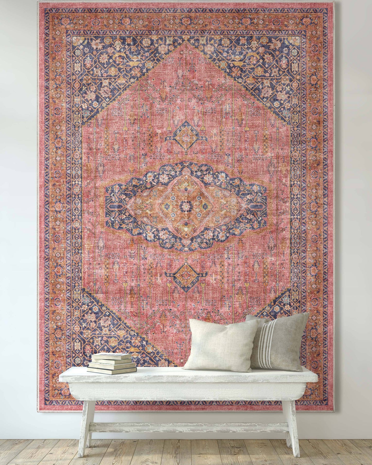 San Marino Vintage Oriental Botanical Flat-Weave Rug