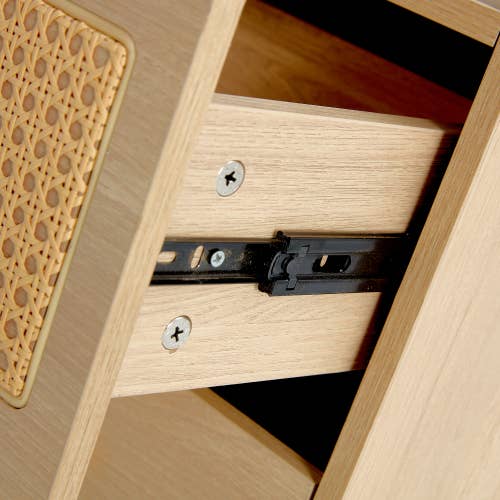 Storage cabinet MDF Board bedside cabinet Japanese rattan