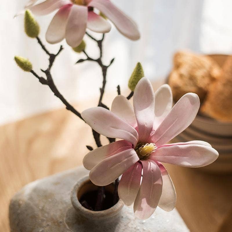 Artificial Flower Magnolia Flower Stem 21" Tall