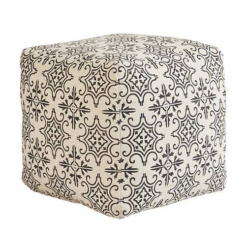 Black And Beige Pouf