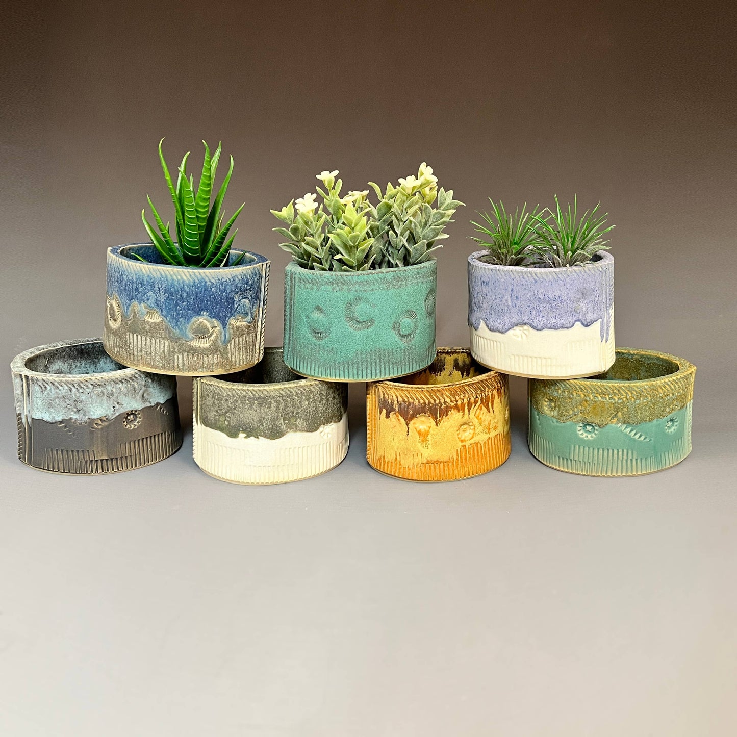 Macone Clay / Spooner Creek Green Mini Planter Stoneware