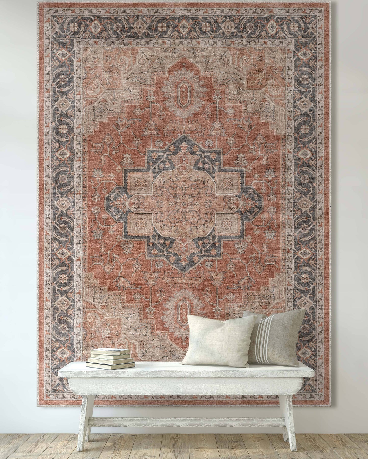 Paris Vintage Oriental Persian Flat-Weave Rug