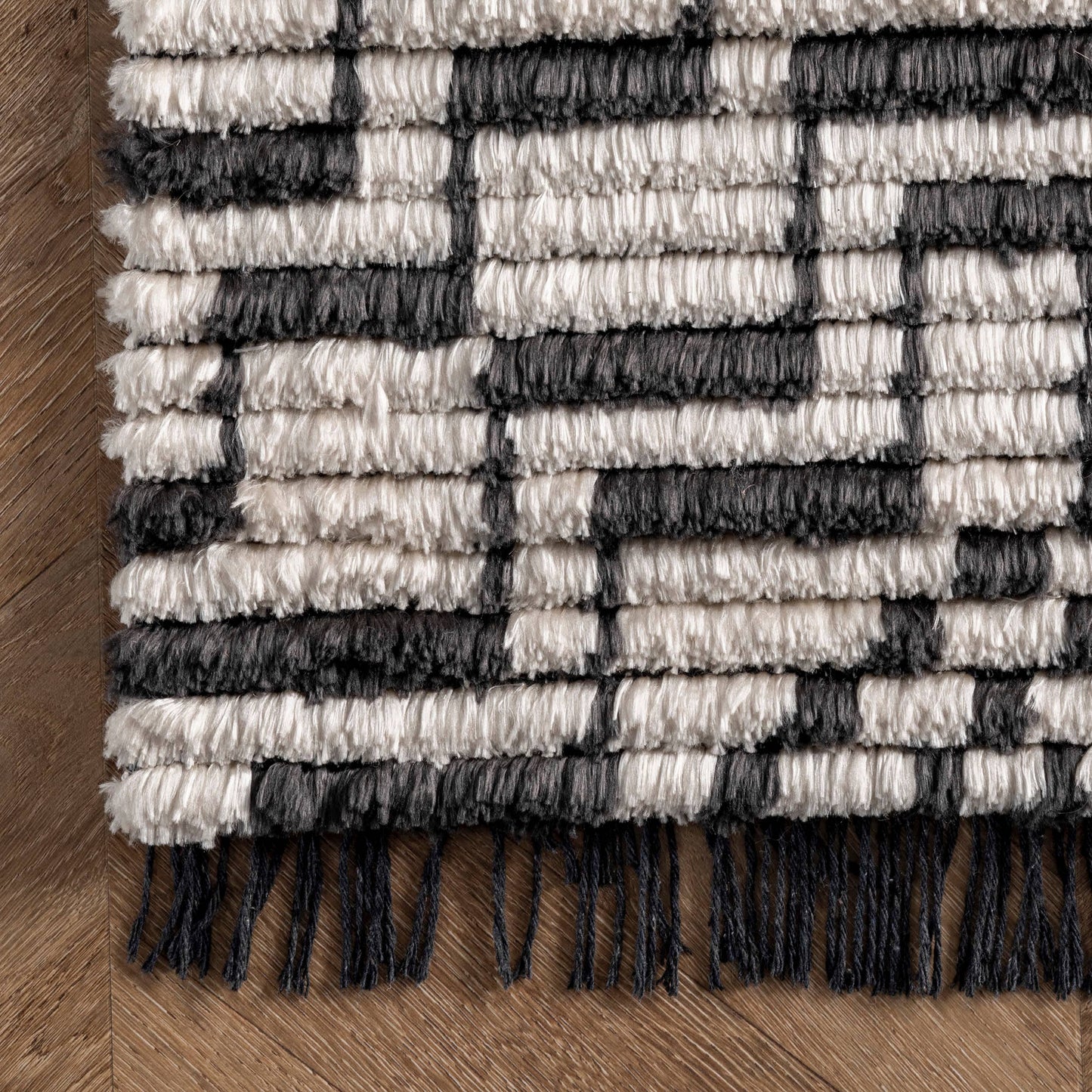 Celia Soft Shag Abstract Aztec Fringe Area Rug