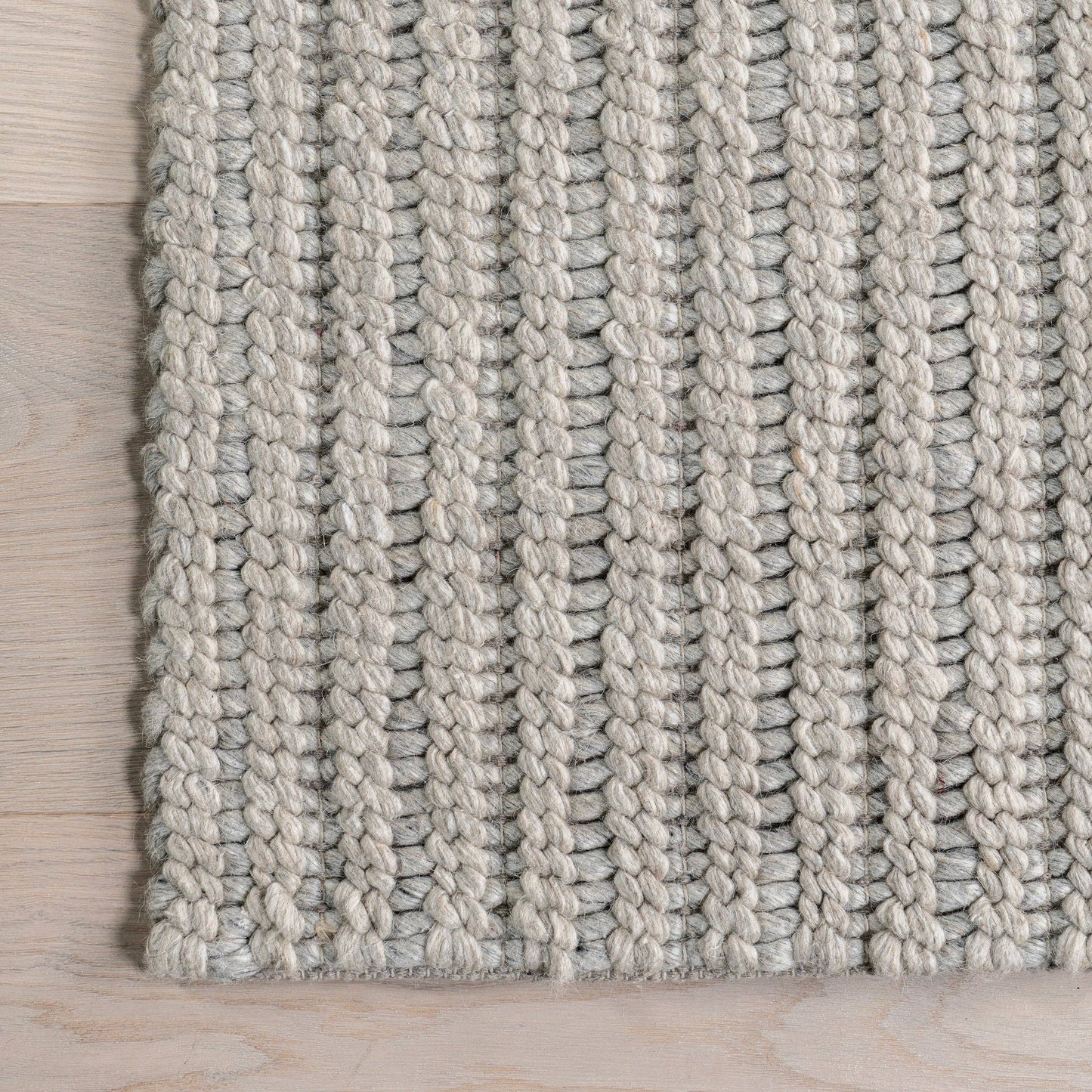 Aaleigha Casual Striped Wool Area Rug