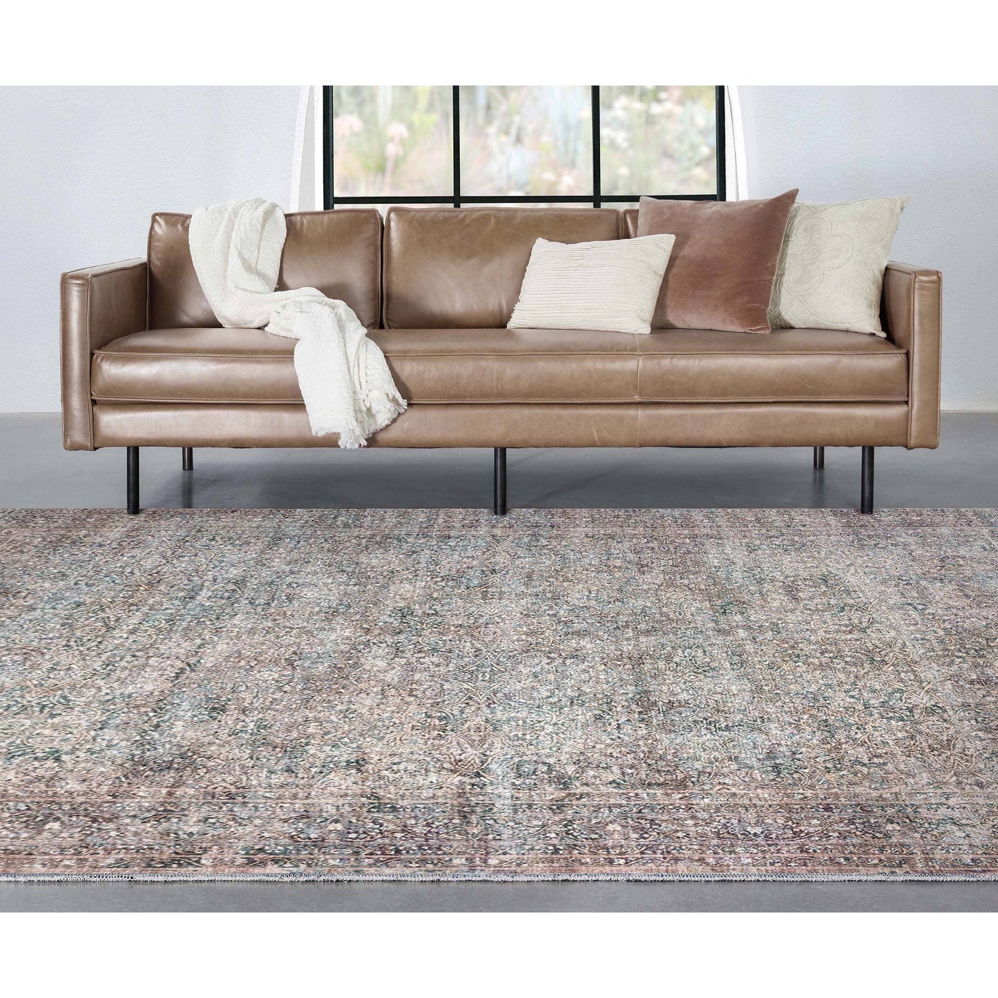 Juliette Vintage Persian Oriental Beige Flat-Weave Rug