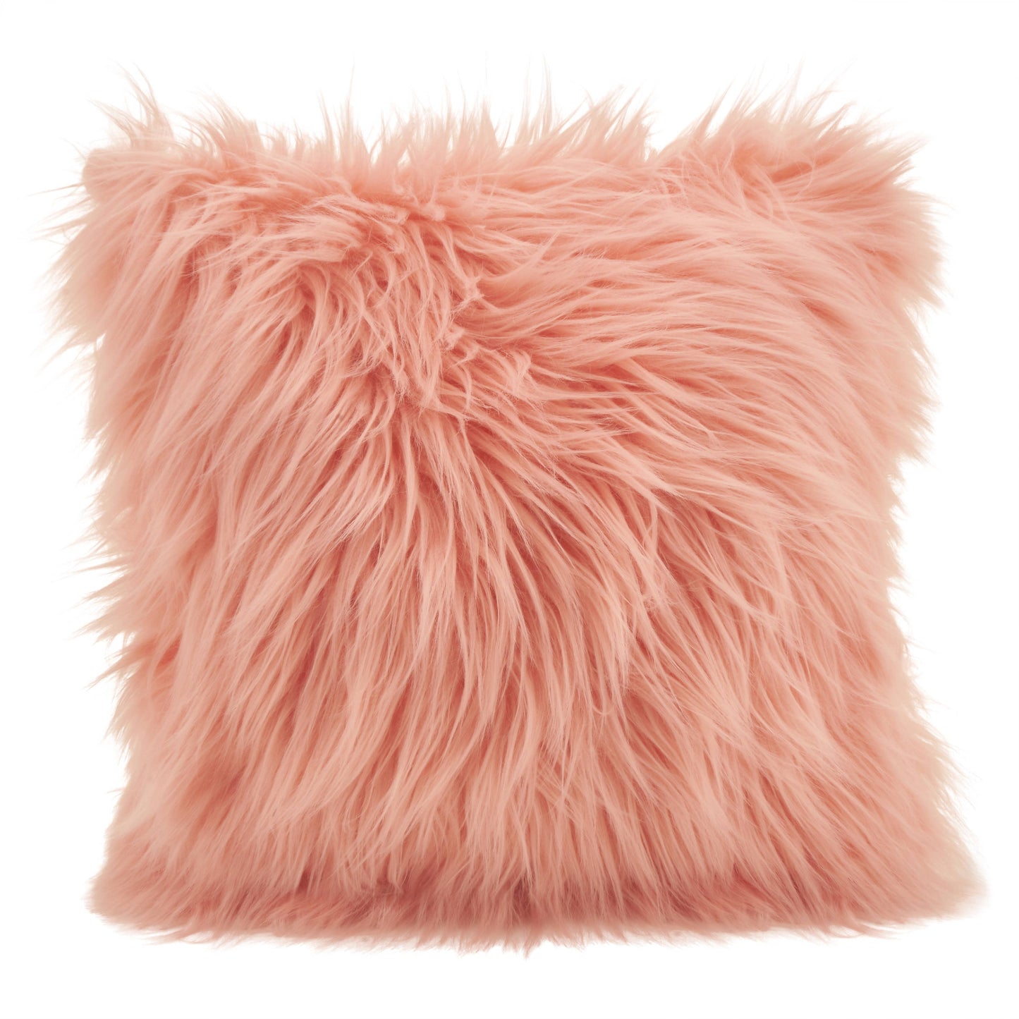 Long Hair Faux Fur Pillow - Poly Filled Natural/wheat color