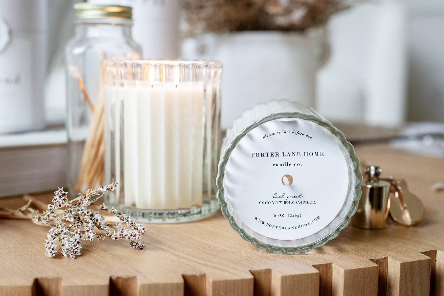 Golden | Mango + Driftwood Fluted Coconut Wax Candle