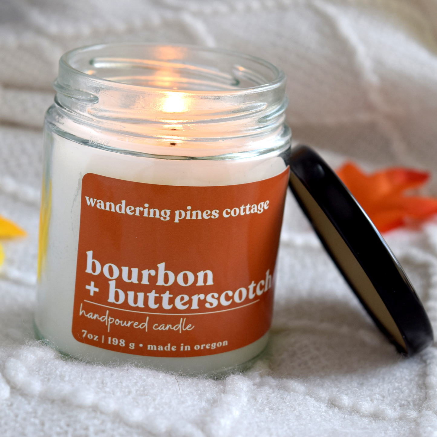 Bourbon Butterscotch Candle - 7 oz Glass Jar Candle