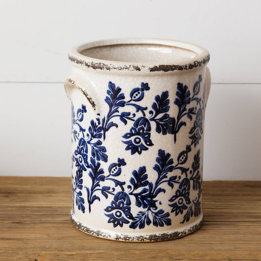 Pottery - Blue Floral, Large (PC)