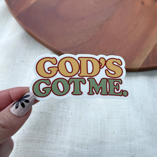 God's Got Me. Christian Faith Text Sticker