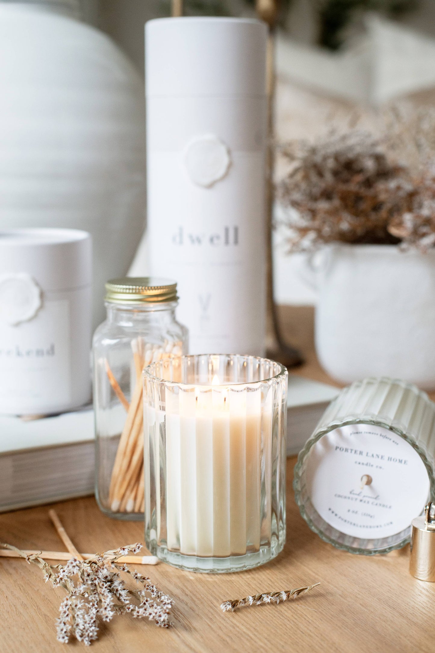 Golden | Mango + Driftwood Fluted Coconut Wax Candle