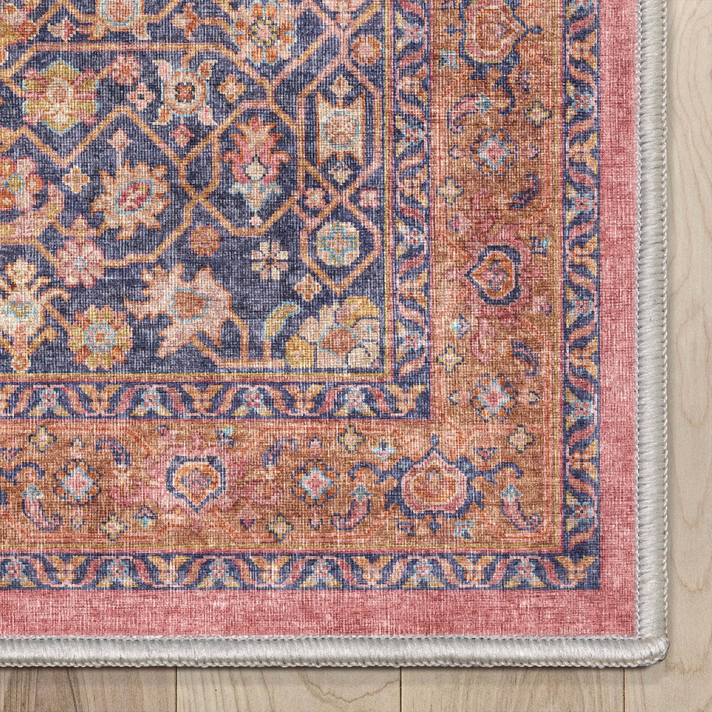 San Marino Vintage Oriental Botanical Flat-Weave Rug