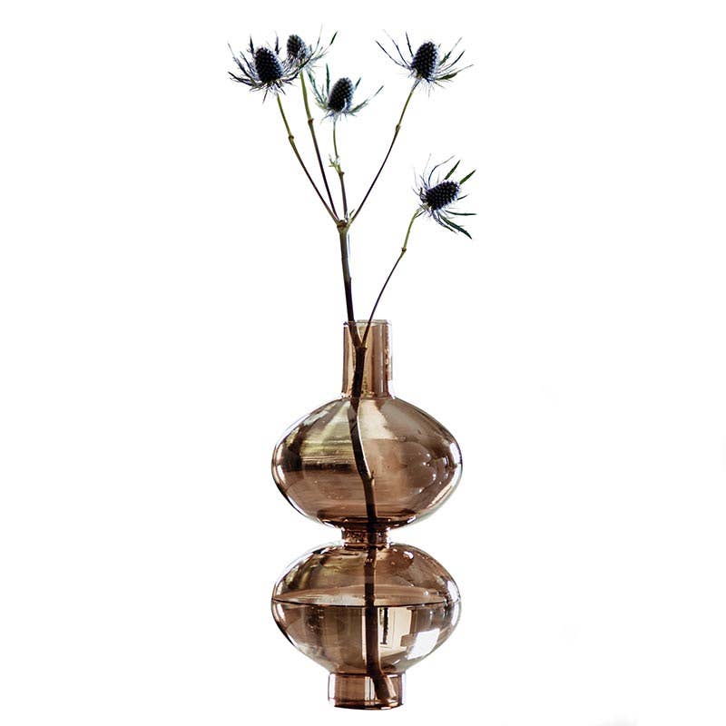 Glass Bubble Vase - Large - Brown