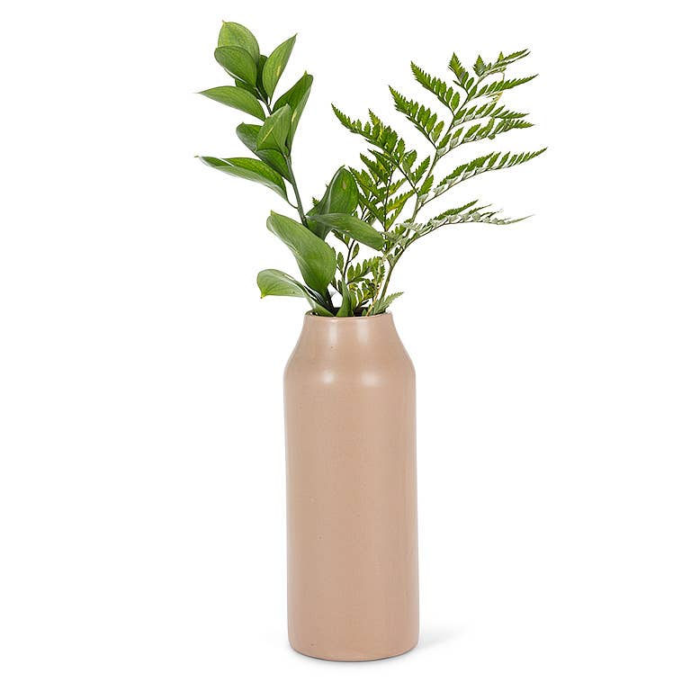 Lg Matte Vase-Taupe-9"H-759