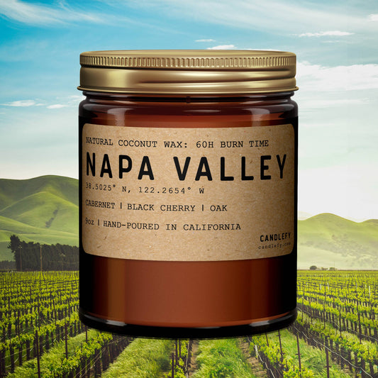 Napa Valley California Wine Candle Natural Coconut Soy Wax