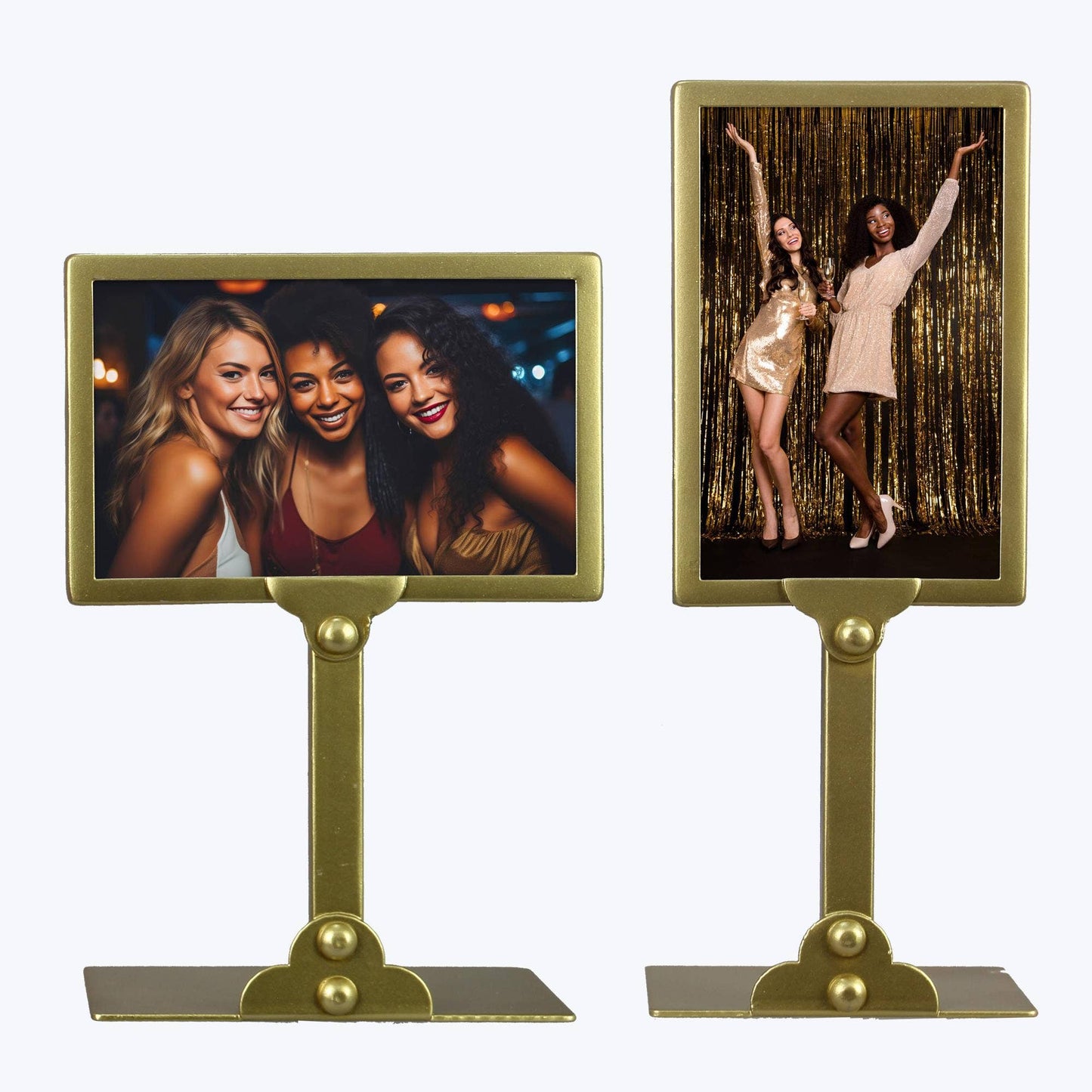 Metal Tabletop Photo Frame on Pedestal set of 2-