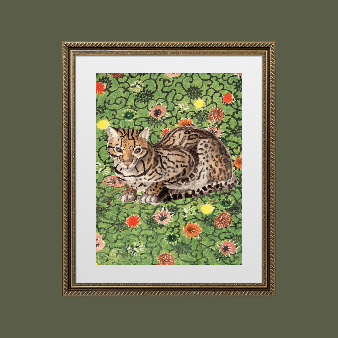 Textile Leopard Art Print