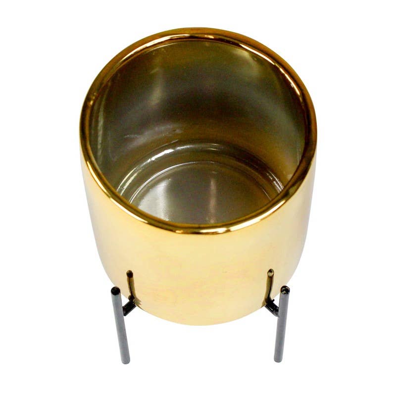 Jodi Mid Century Table-top Planter - Gold