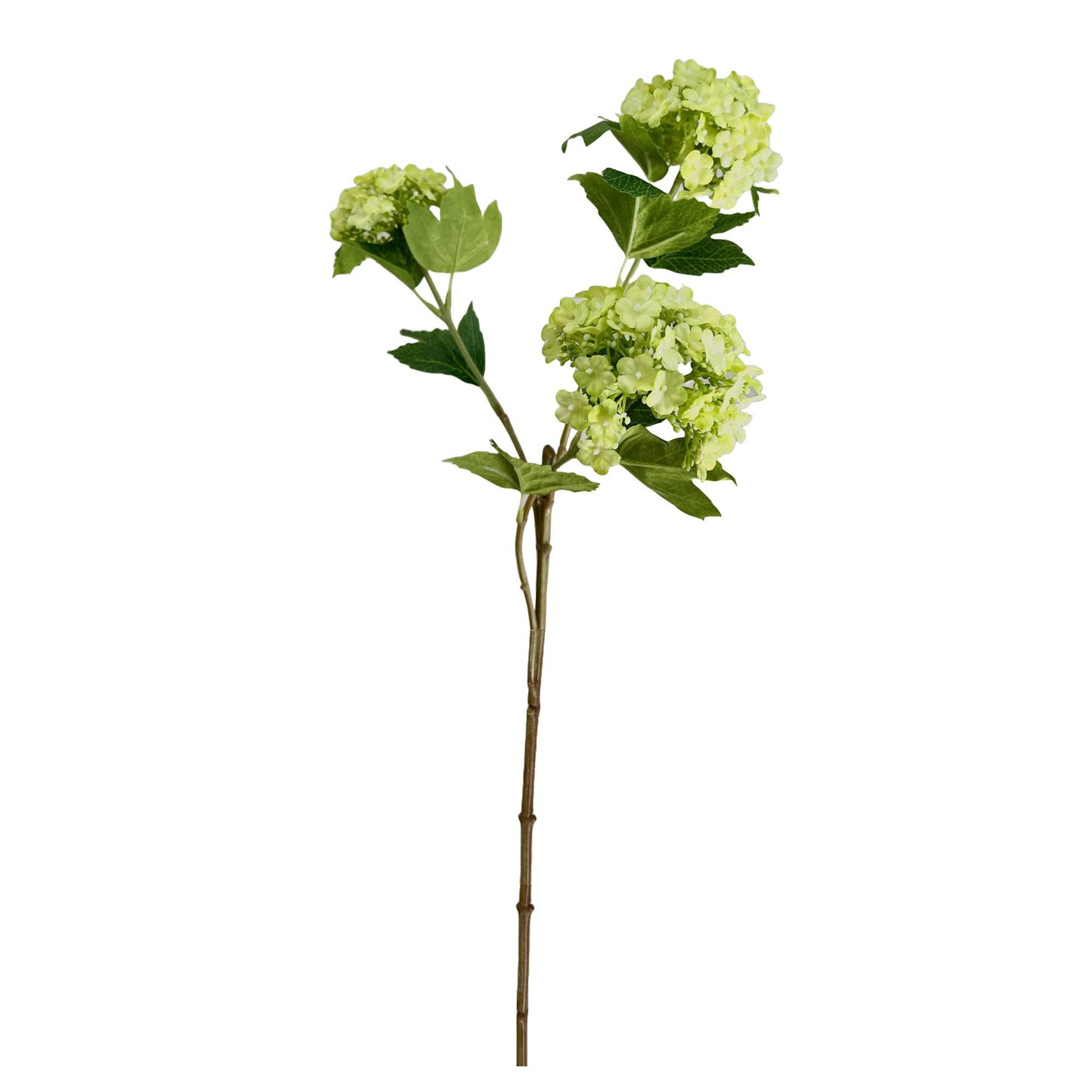 27"-3 Blooms-faux Snowball hydrangea spray