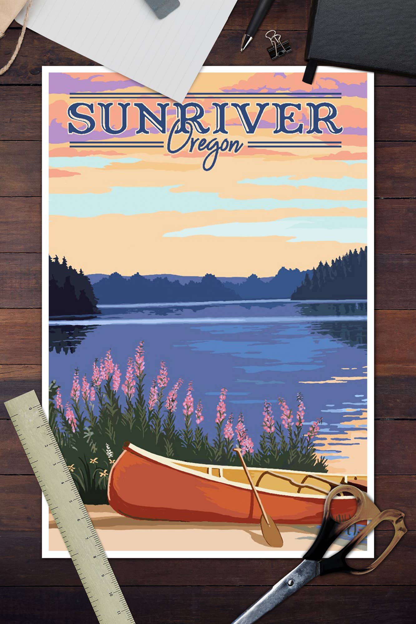 Sunriver, Oregon, Canoe and Lake Wall Decor (9 Options)