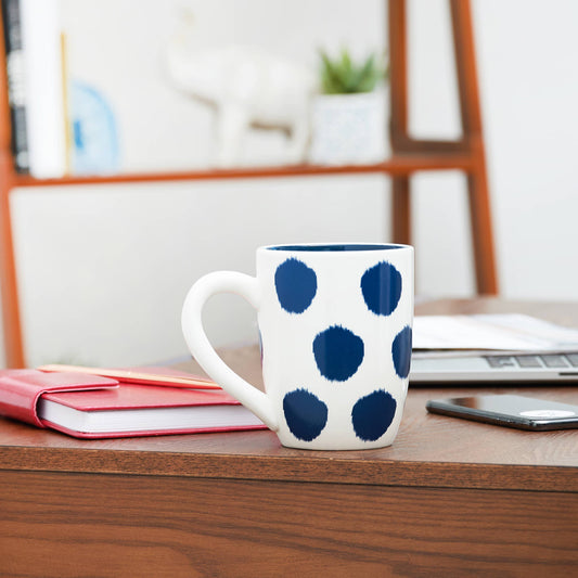 Indigo dots minimalist mug