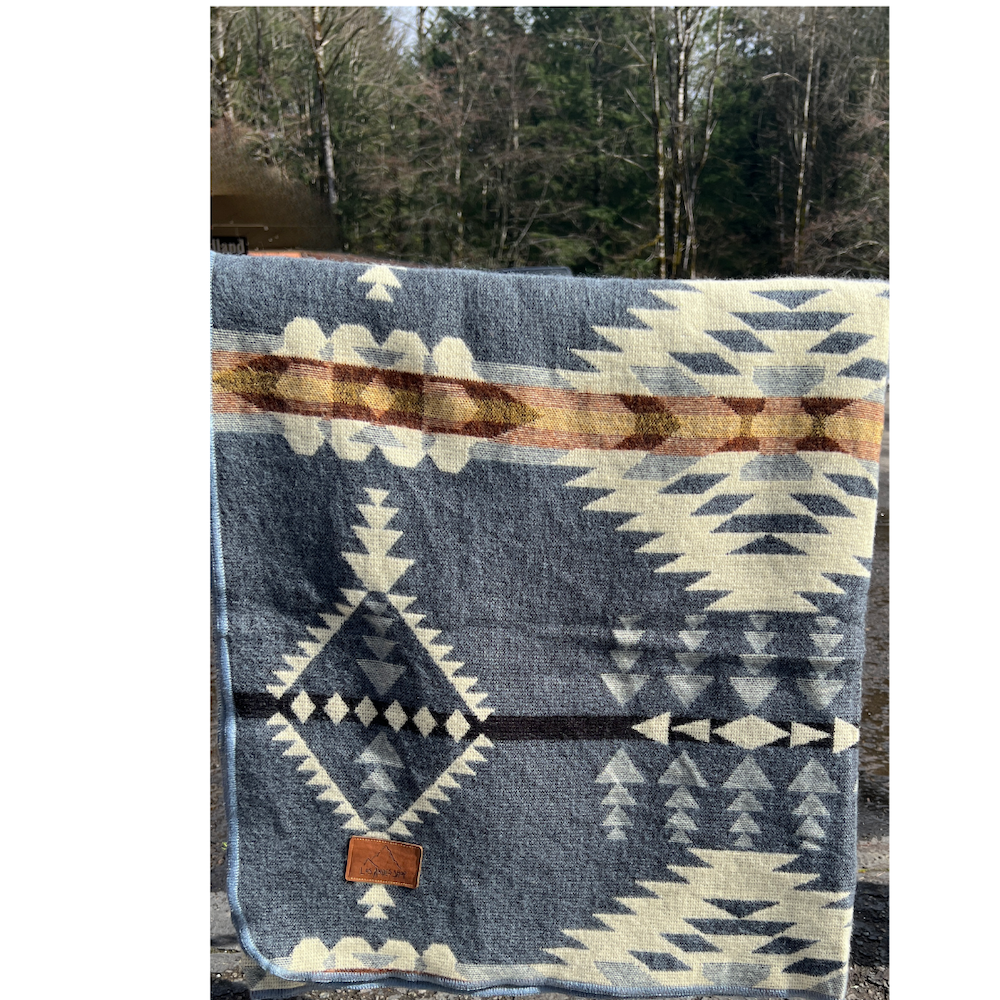 Gray and Beige Wisdom Weave Native Couch Throw Blanket