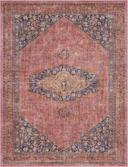 San Marino Vintage Oriental Botanical Flat-Weave Rug