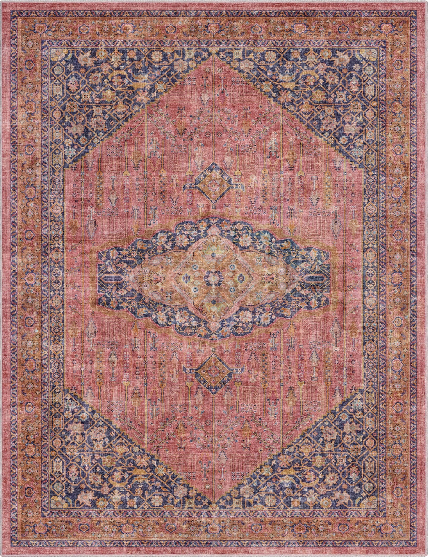 San Marino Vintage Oriental Botanical Flat-Weave Rug