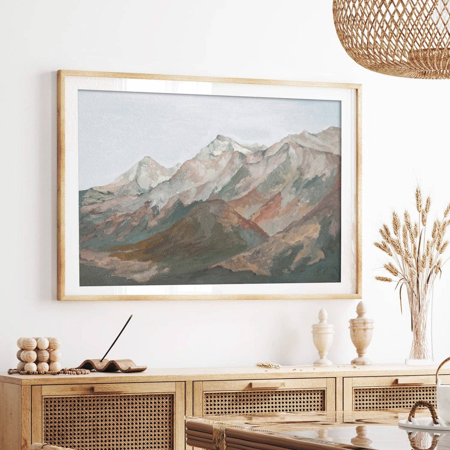 September Mountains Autumn Landscape Art Print