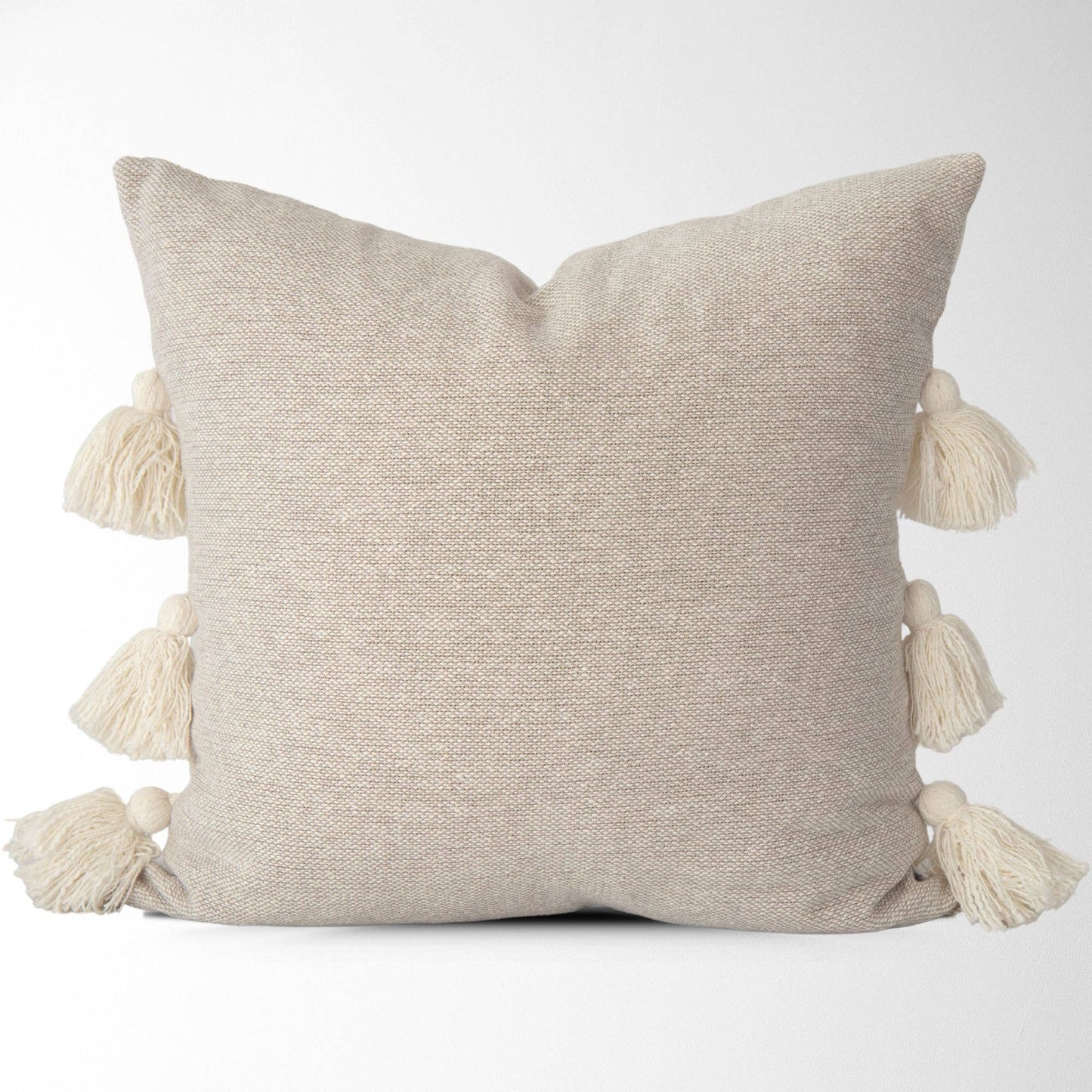 Coraline Textured Pillow Cover with Side Tassels