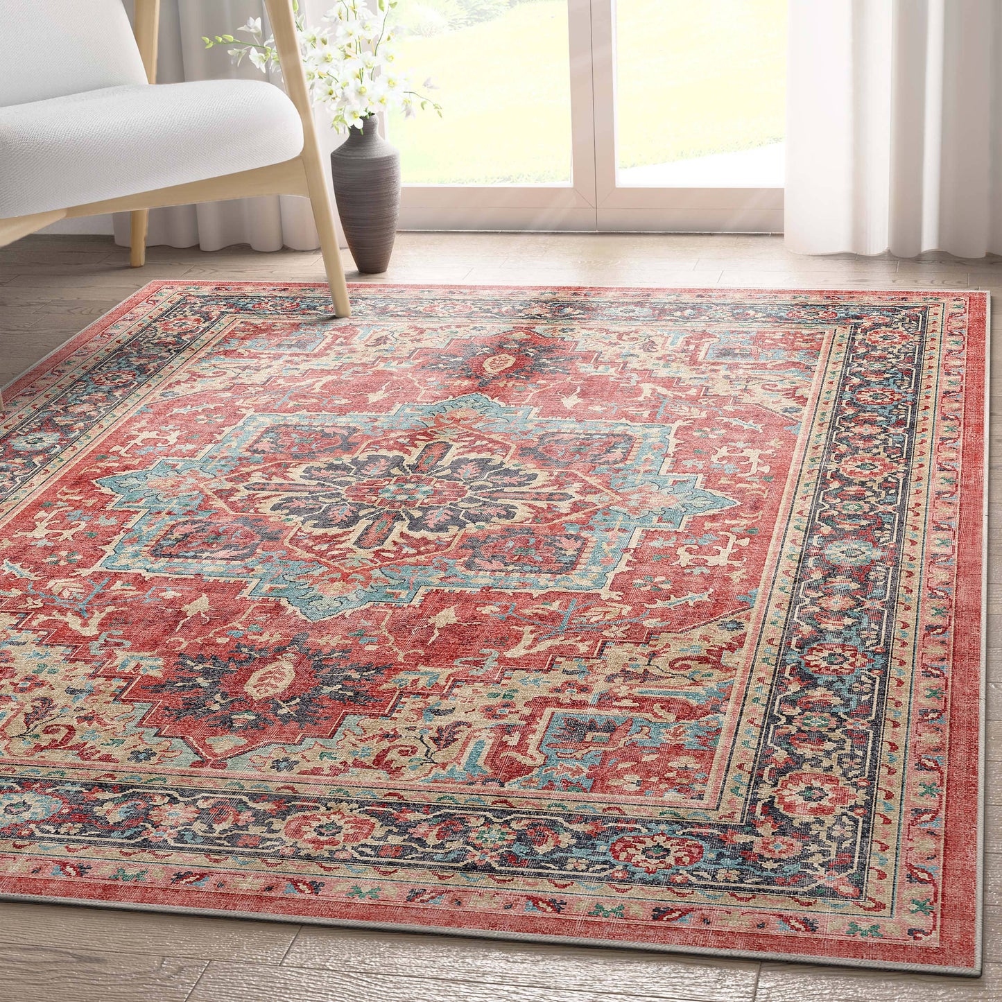 Tirana Vintage Medallion Oriental Flat-Weave Rug