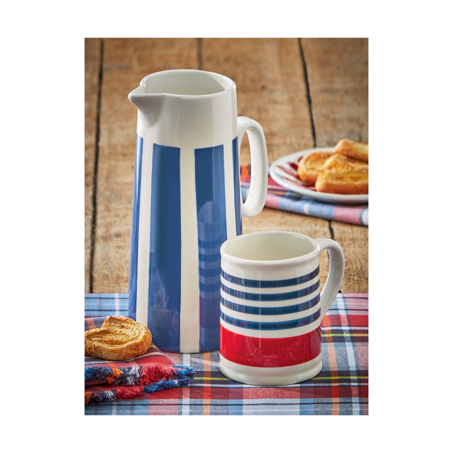 Bold Stripe Pitcher - Blue