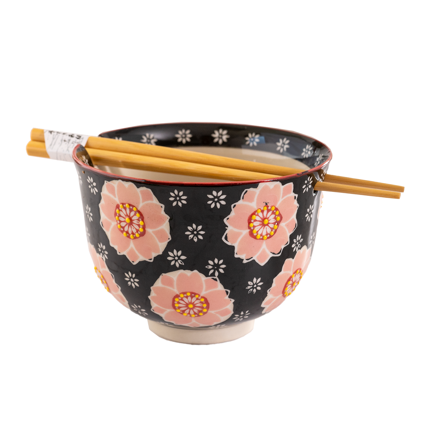 Sakura Cherry Design 18oz 5.25"D Bowl With Chopsticks Set