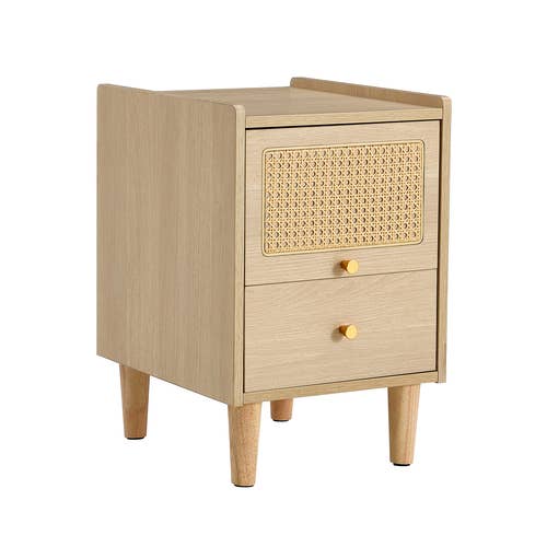 Storage cabinet MDF Board bedside cabinet Japanese rattan