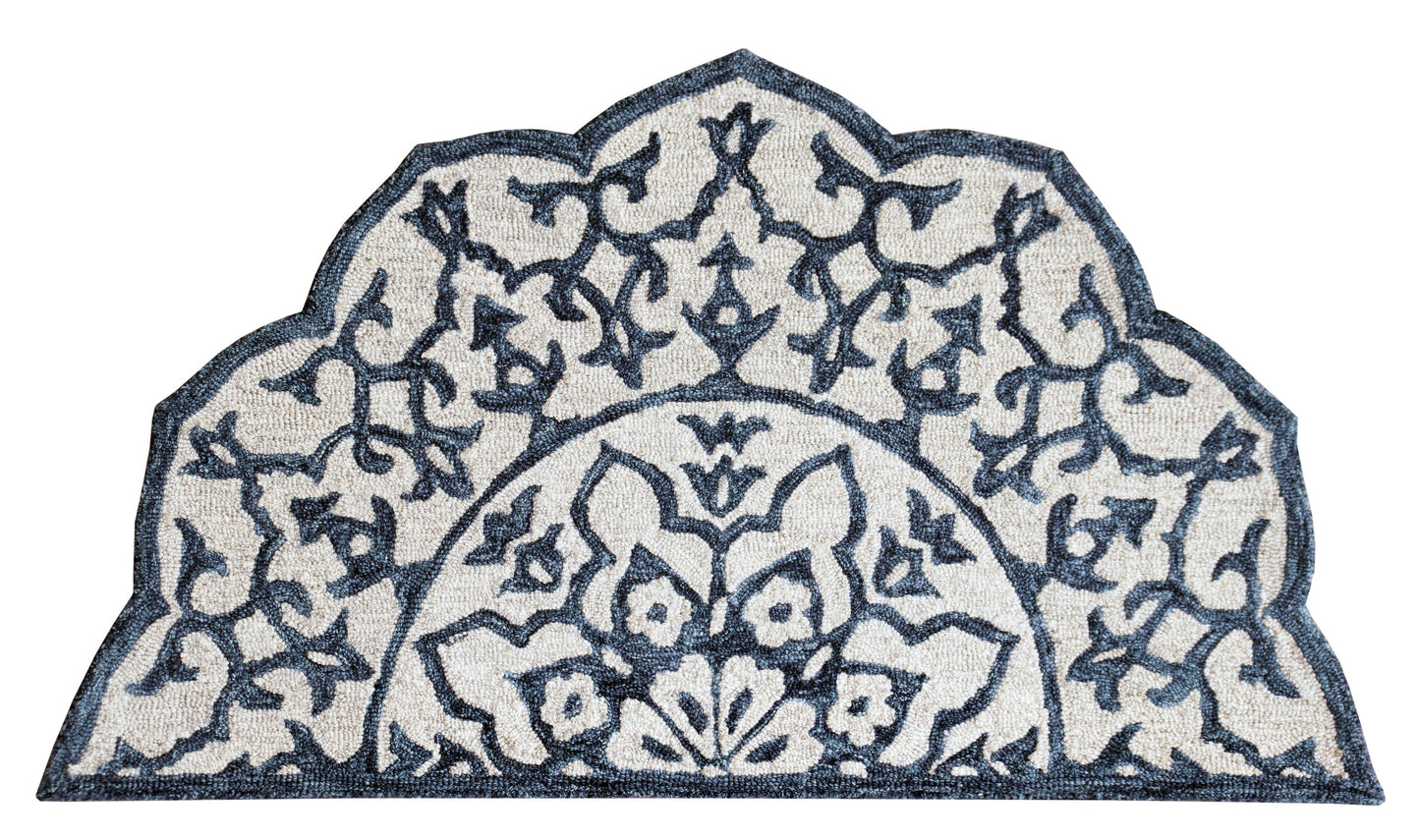 Modern Mosaic Medallion Hearth Rug  2'3" x 3'10" WOOL