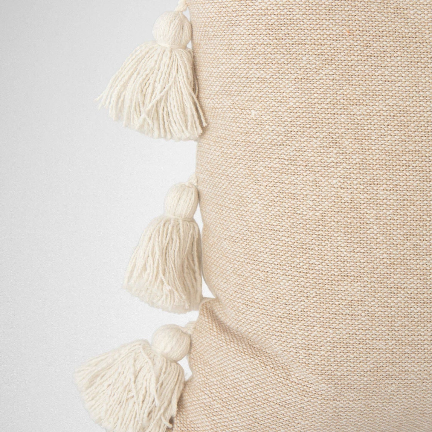 Coraline Textured Pillow Cover with Side Tassels