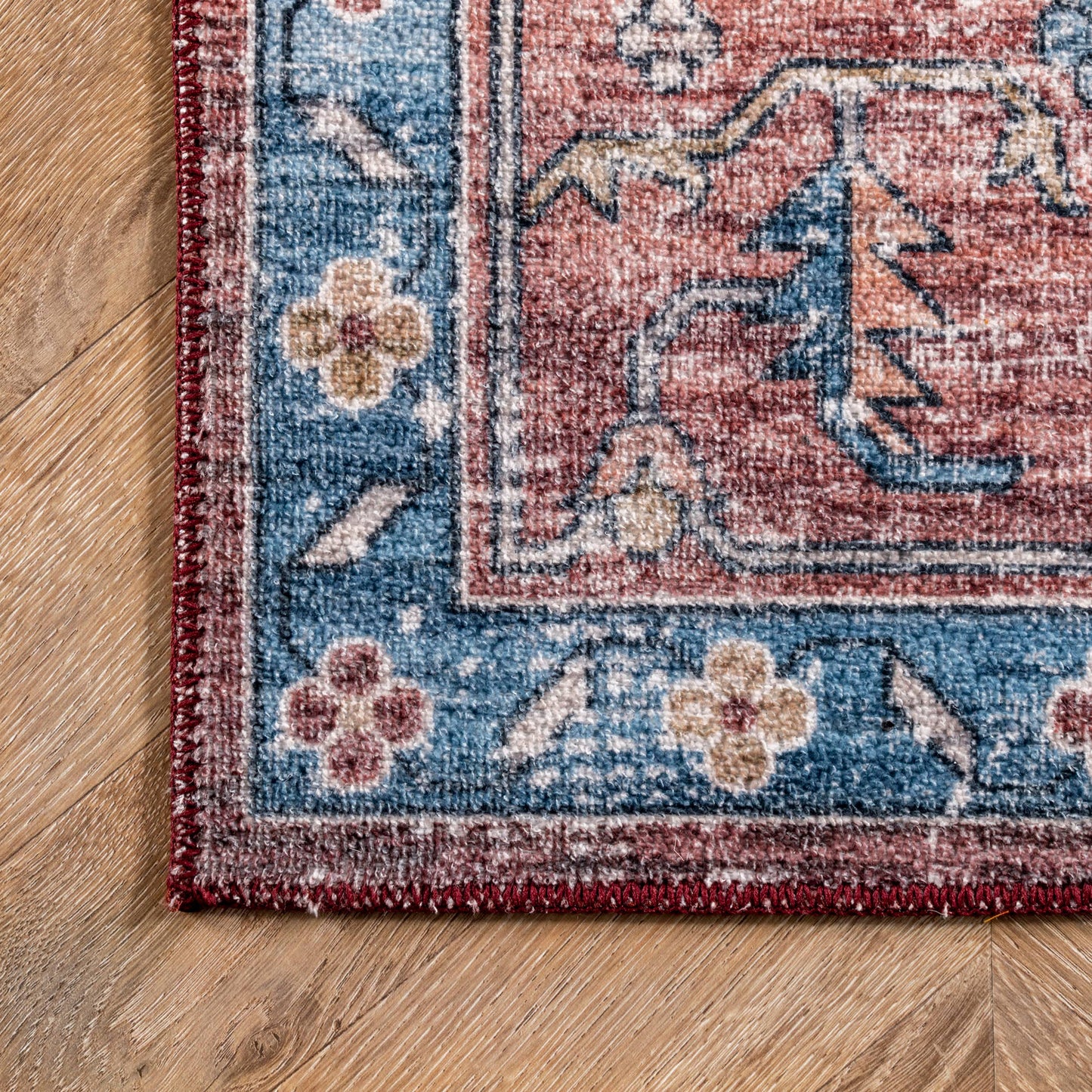 Zena Machine Washable Medallion Area Rug