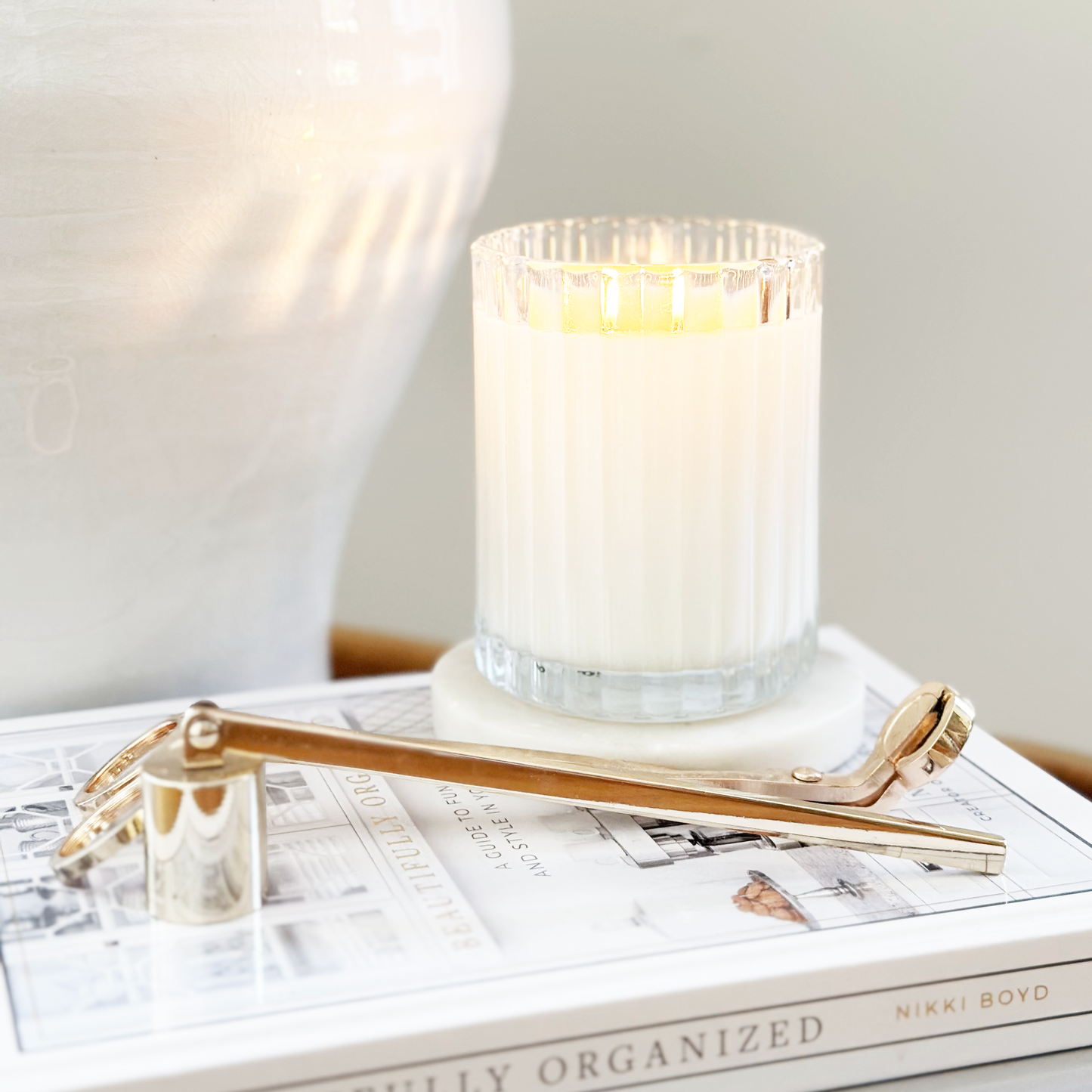 Golden | Mango + Driftwood Fluted Coconut Wax Candle