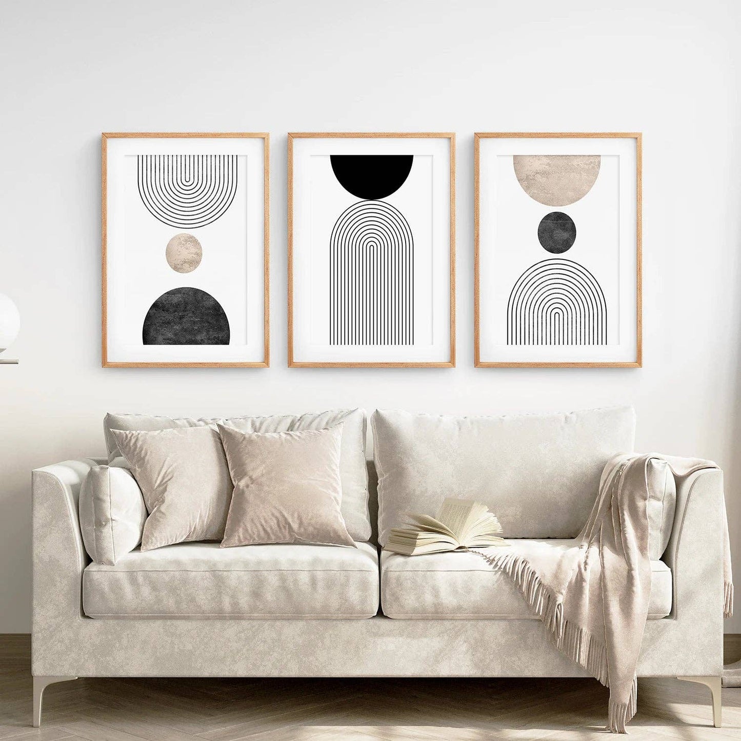 Neutral Mid-Century Modern Wall Art | Set of 3