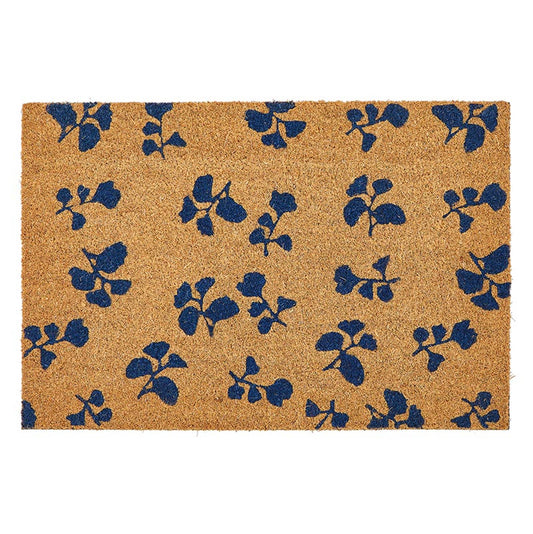 Blue Floral Doormat