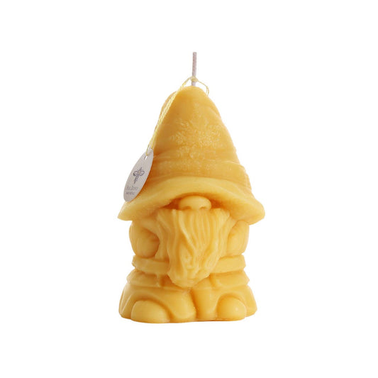 Beeswax Large Holiday Gnome Candle