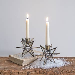 Moravian Star Taper Candle Holder - Box of 2