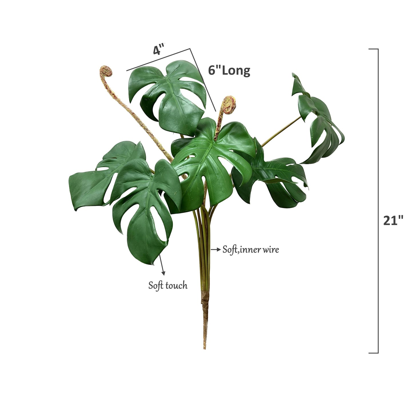 22" Premium Quality Artificial Monstera Bush Plant