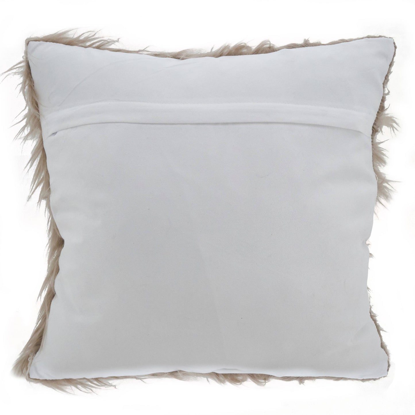 Long Hair Faux Fur Pillow - Poly Filled Natural/wheat color