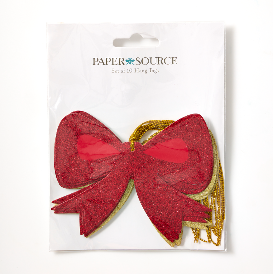 Paper Source Gold & Red Bow Gift Tags